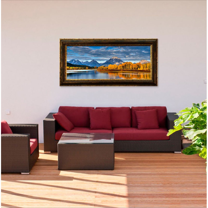"Rocky Mountain Oxbow Bend 2" par Mitch Mansanarez - reproduction de photo sur toile encadrée