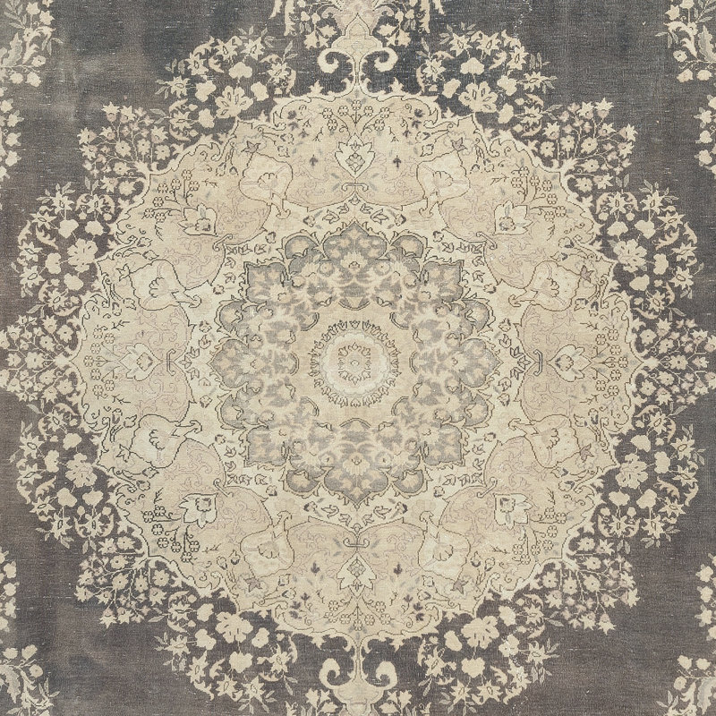 One of a kind Vintage Turkish Area Rug. Handmade Sun Faded Carpet