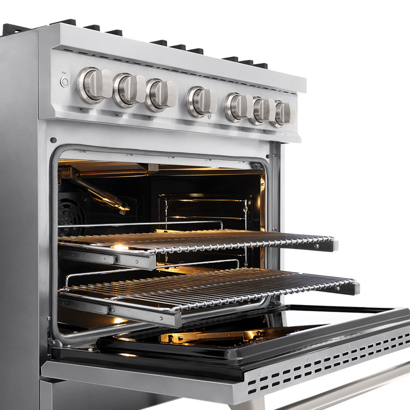 ZLINE 36 in. Classic Dual Fuel Range with 6 Burner DuoPro Cooktop and Electric Convection Oven, Stainless Steel