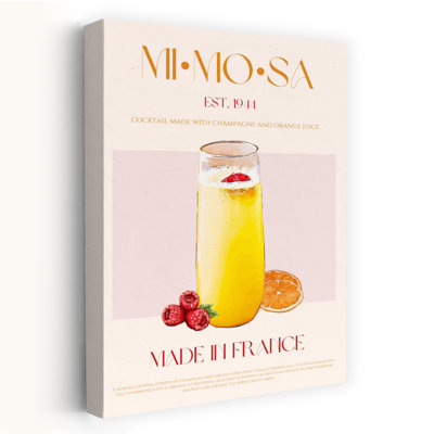 Vibrant Mimosa Cocktail Vibrant Contemporary Fruit Summer Wall Art