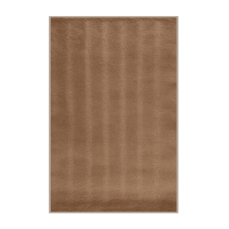Machine Washable Solid Brown Area Rug, Rectangle 2' x 3'