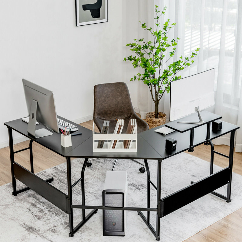 Bureau de jeu incurvé, Noir / Noir