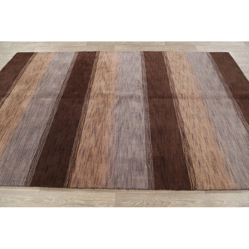 Gabbeh One-of-a-Kind 5'7" X 8'4" New Age Wool Area Rug in Brown