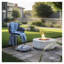 Table de foyer d'extérieur au gaz propane de 30 pouces, foyer d'extérieur rond en béton de 50 000 BTU pour l'extérieur - foyer d'extérieur gris clair pour patio, terrasse, cour arrière avec pierres de lave et housse de pluie