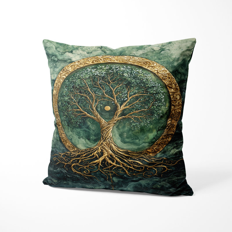 Coussin Moniet A Tree Of Life Into Celestial Roots, H 18 po x l 18 po