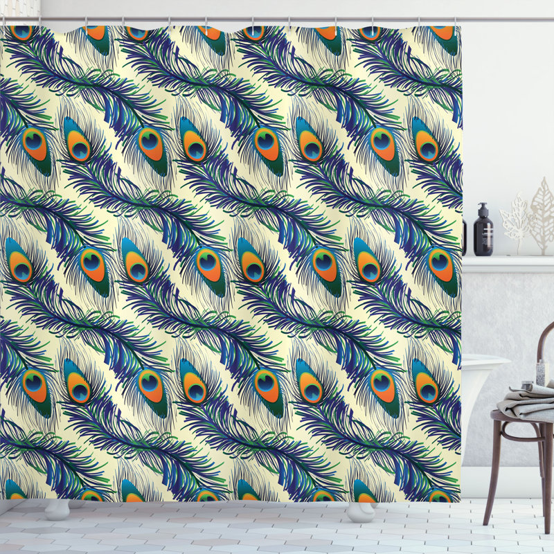 Shower Curtain with Hooks Included, 75"H x 69"W