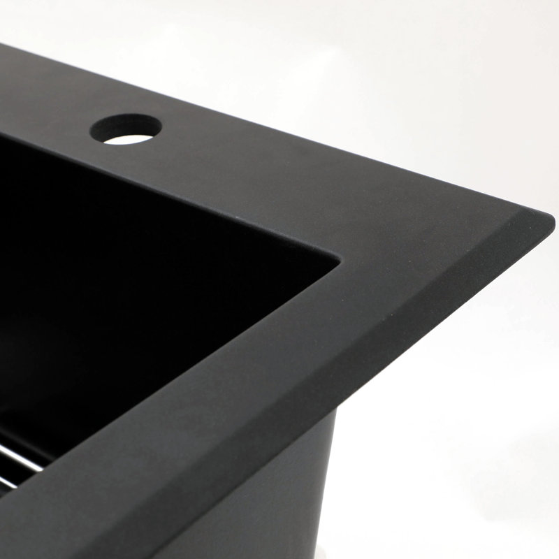 33X22" Quartz Sink - Black Granite Style, Strong And Scratch- Kitchen 33X22": Appearance, Easy To Clean