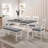 6-Piece Wood Dining Table Set Kitchen Table Set With Upholstered Bench And 4 Dining Chairs-962770059-962770069