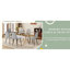Table en verre transparent de 71 po x 35,4 po et 6 chaises en lin gris, confortable pour les réunions de famille avec un tissu simple et élégant-674865196-674865198