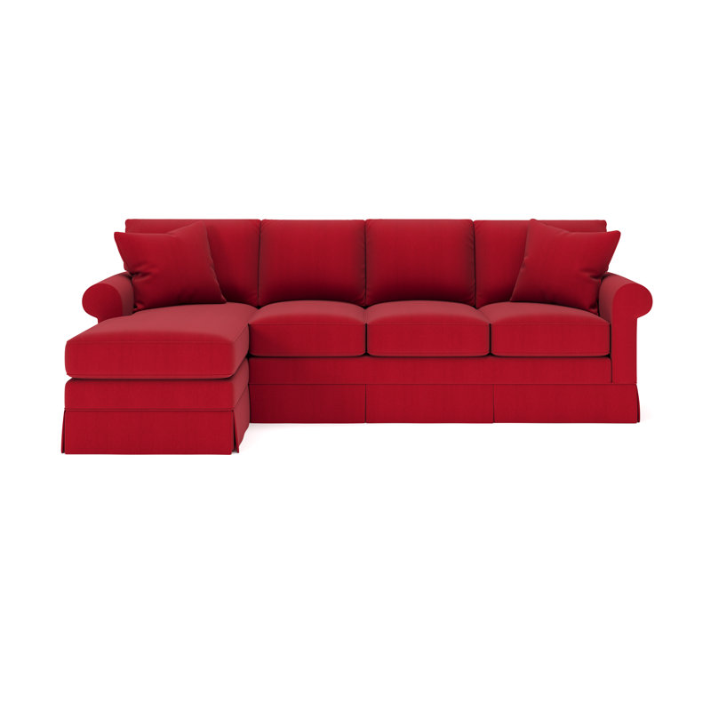 Friedman 2 - Piece Upholstered Sleeper Sectional, Bayou Flame Canvas, Left Hand Facing