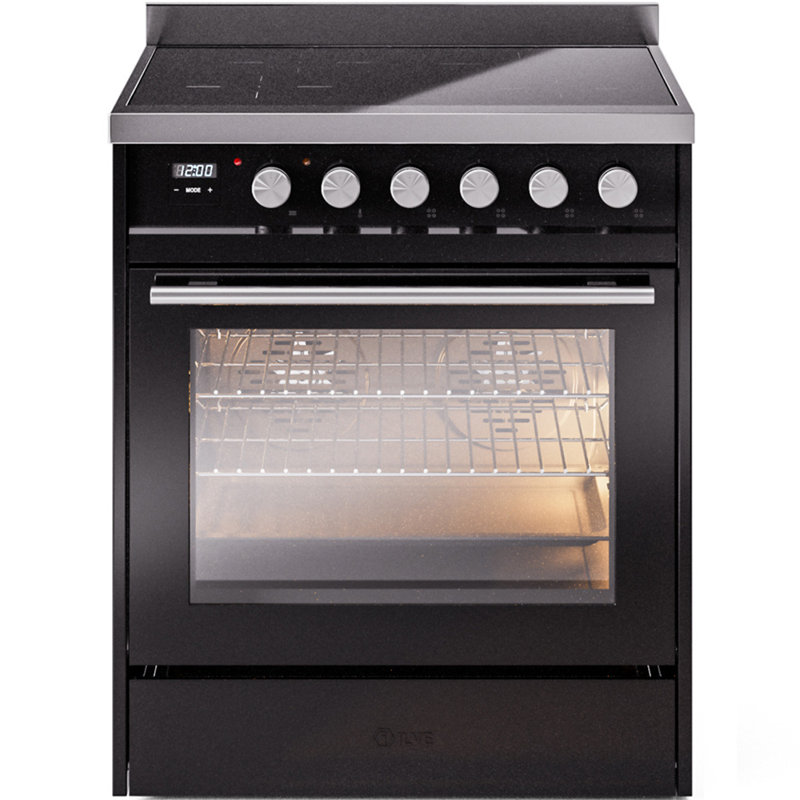 Cuisinière à induction 30 po ILVE Professional Plus II, Noir brillant / acier inoxydable