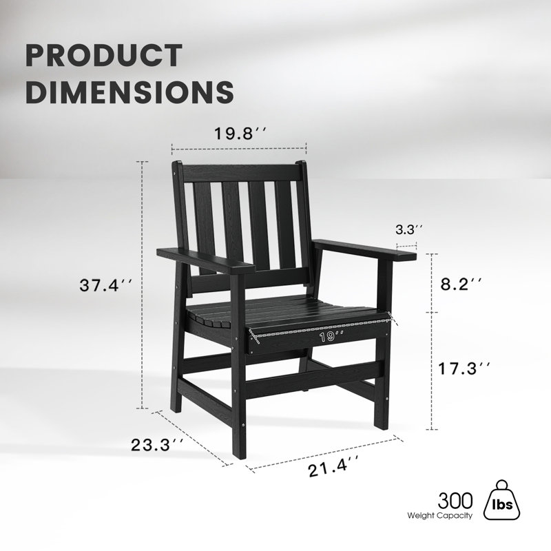 Chaise d'extérieur HDPESRS, Noir