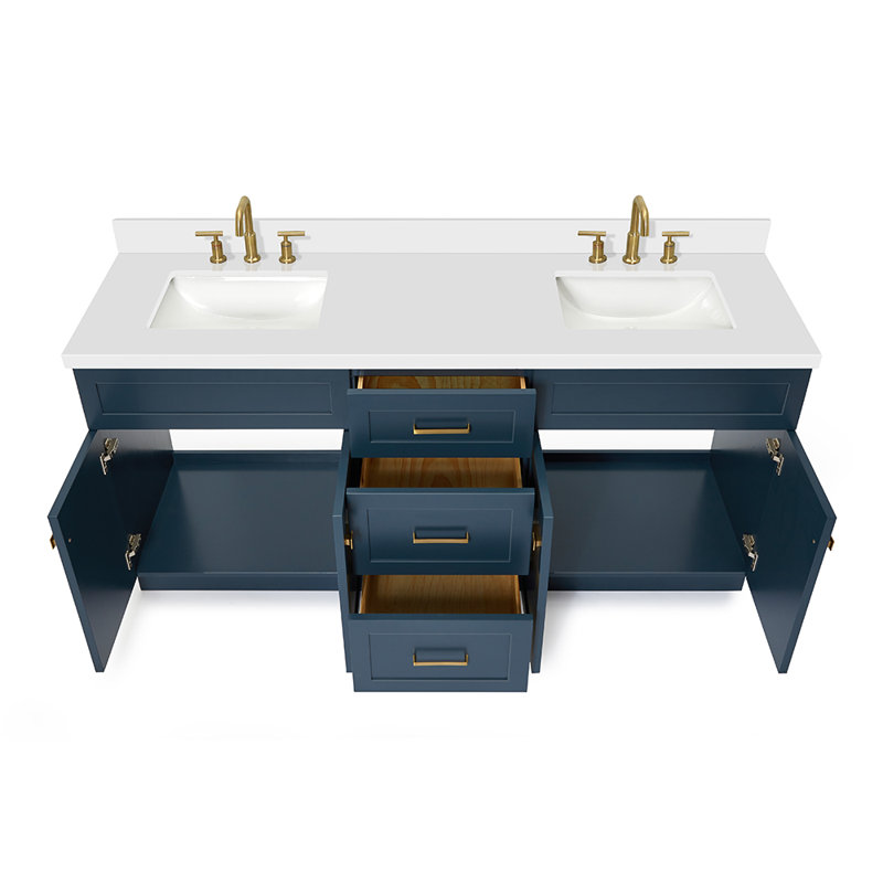 Ensemble de meuble-lavabo double 73 po Hamlet, Bleu minuit