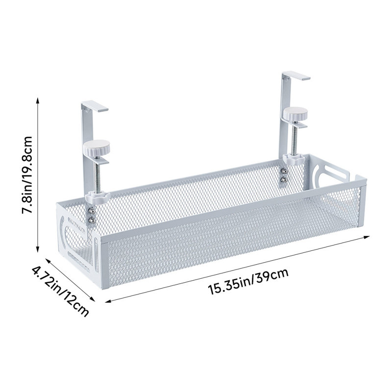 Carbon Steel Floating Shelf, White
