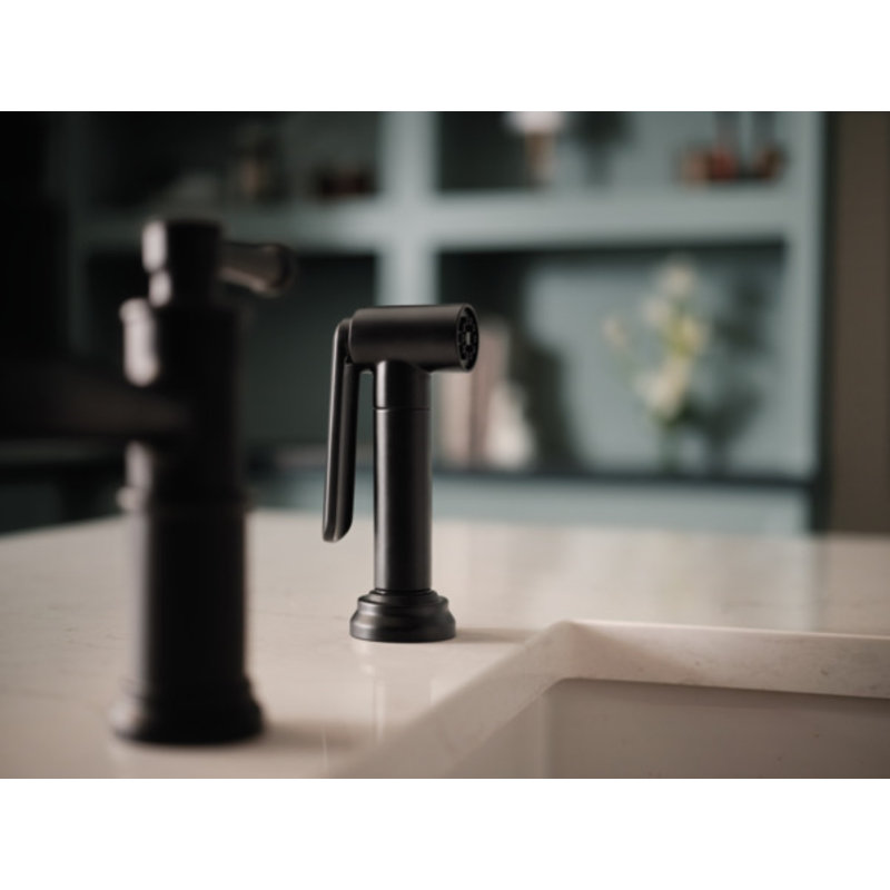 Artesso® Bridge Faucet With Side Sprayer, Polished Nickel