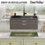 DeerValley 55×45×20 cm Stainless Steel Drop-In Sink with Faucets, Pop-Up Strainer & Drainer Basket, Nano Black