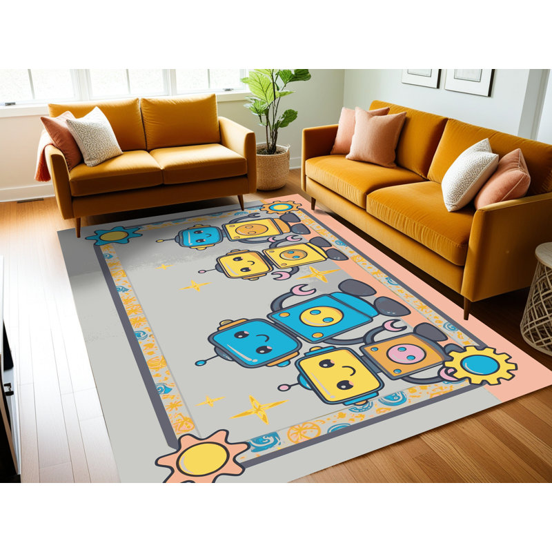 Tapis pour enfant Zoomie Kids, Rectangle 7 pi x 9 pi