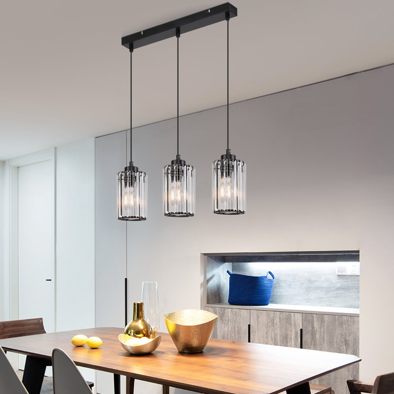 - Light Matte Black Cylinder Pendant, 3, 140cm H x 40cm W x 5cm D