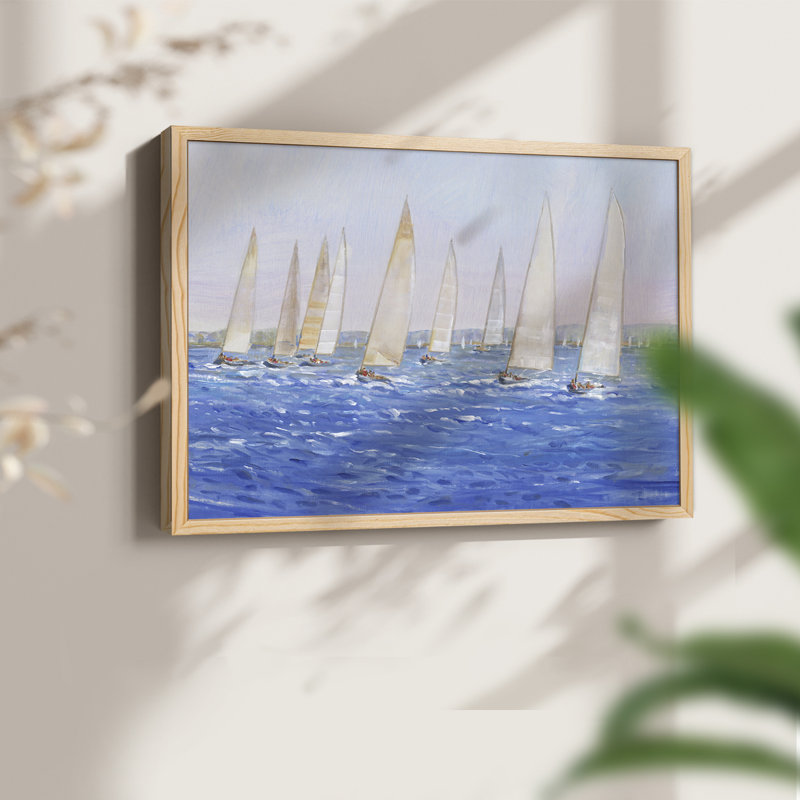 Sailing Event I -Framed Print - Restickable, Natural, 11" H x 14" W