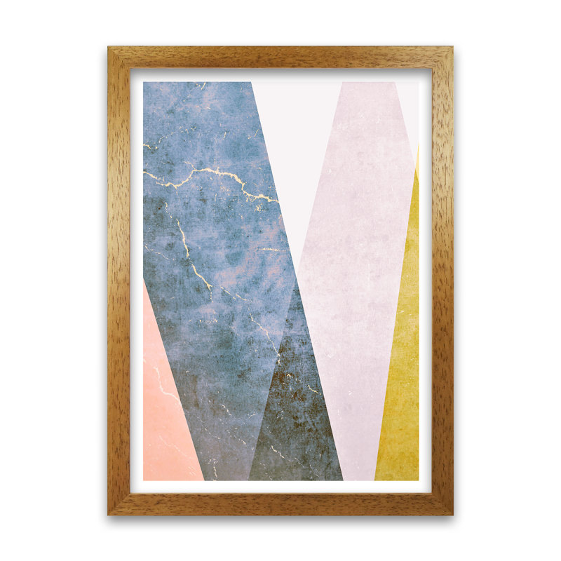 Grunge Colour A - Print, Oak Frame, 30cm H x 21cm W x 3cm D