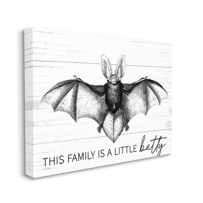 " This Family Is Batty Witty Saying Detailed Bat " by Lettered And Lined