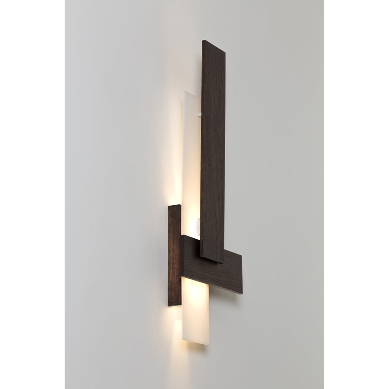 Sedo Dimmable LED Flush Mount Sconce, Dark Stained Walnut, 2700K