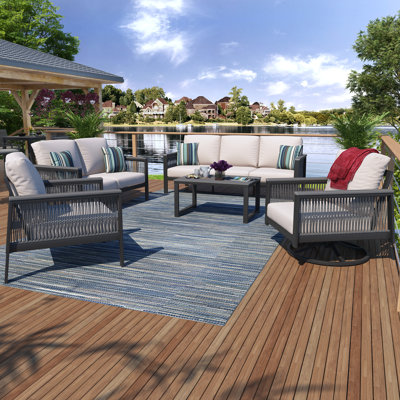 Townsend 5 Piece Sofa Seating Group with Sunbrella Cushions by Birch Lane