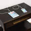 Table de chevet Modern 2 en grain de poivre fumé avec tablette pour chambre à coucher couleur contemporaine et recharge
