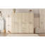 Rangement pour garde-robe en bois à 6 portes avec 6 grands tiroirs, naturel