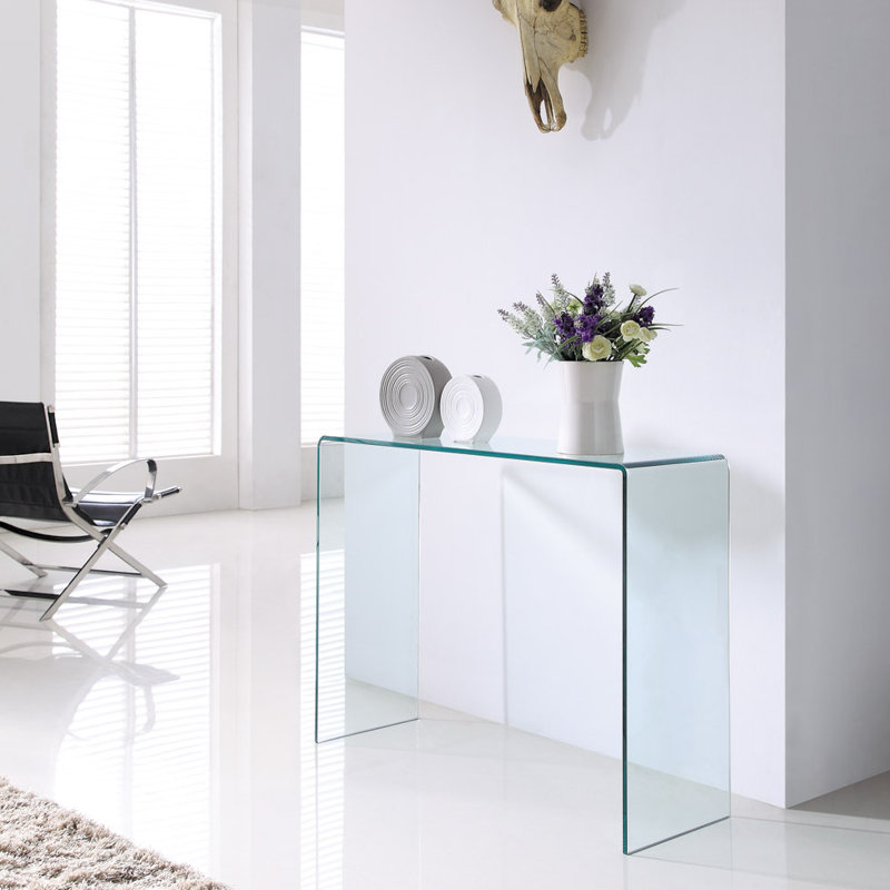 110cm Glass Console Table
