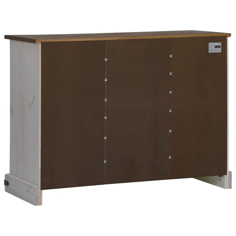 Sideboard HALDEN 2 Sliding Doors 112X40x80 Cm Solid Wood, White
