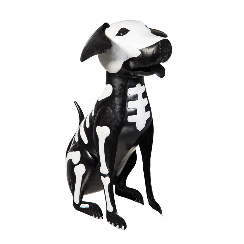 Halloween Metal Skeleton Seated Dog
