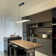 1- Light Modern LED Chandelier Matte Black Dimmable Linear Pendant Light with Remote