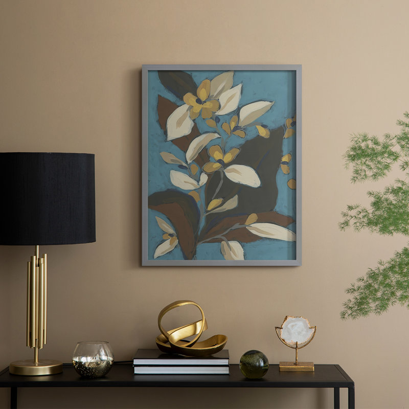 «Blue Shadow Garden II», reproduction encadrée - bois massif, H 11 po x l 9 po, Grey