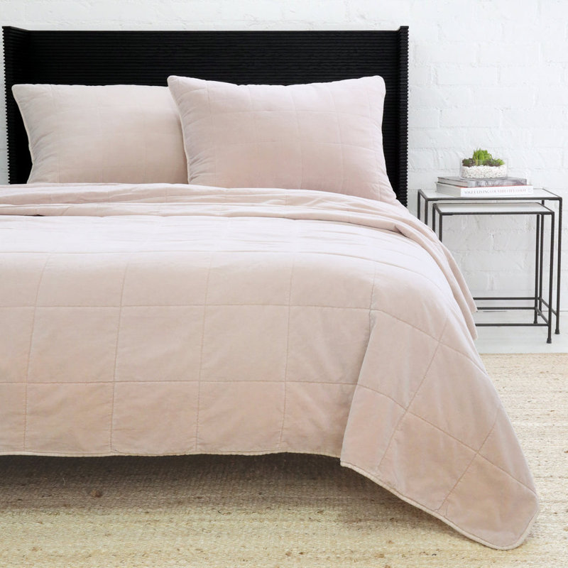 Amsterdam Velvet Coverlet, Blush, Twin Coverlet/Bedspread