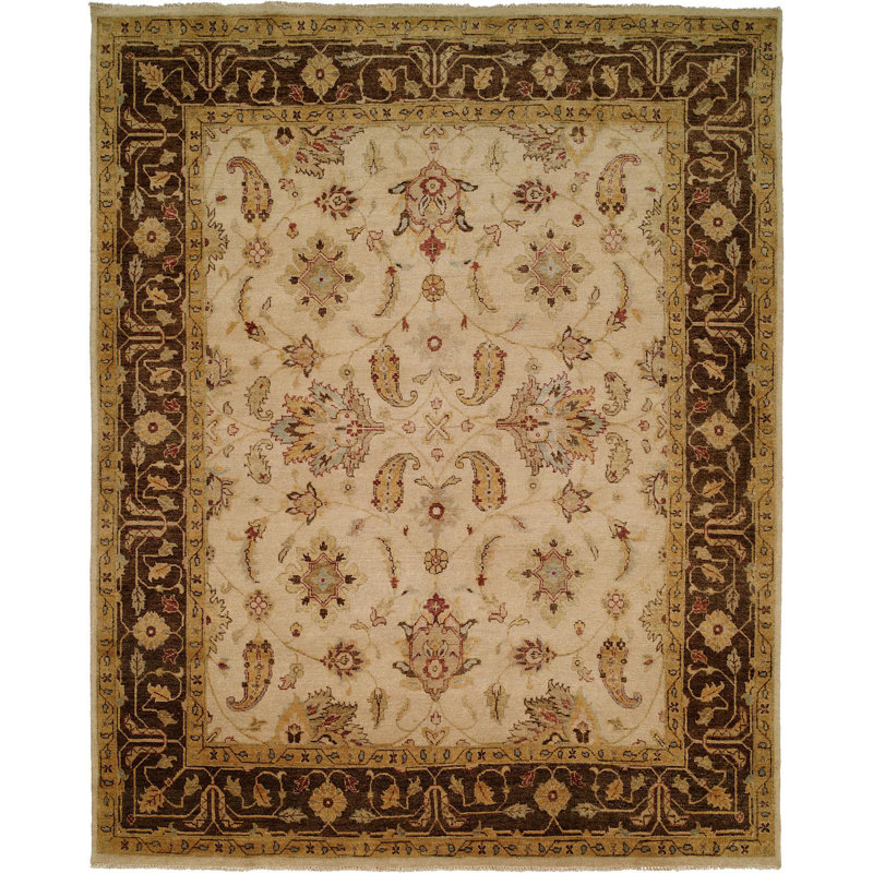 Wool Oriental Indoor Rug, Round 6'
