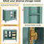 Armoire de rangement pour salle de bain 36 po avec portes à fermeture douce, bois massif. Espace suffisant 3 tiroirs. Attrait moderne en verre translucide. Matériau. Assemblage facile. Bois de meuble-lavabo Lake