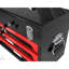 Boîte à outils portable 20 po en acier inoxydable, noire et rouge, résistante, glissières à roulement à billes, métal, plateau de rangement supérieur, poignée de transport pour divers besoins avec trousse à outils, noire et rouge, construction robuste, usages multiples