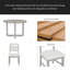 Ensemble de salle à manger rétro 5 pièces, plateau de table rond à grain de bois et 4 chaises rembourrées pour la salle à manger et la cuisine-1074987126