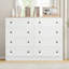 Commode 8 tiroirs pour chambre à coucher, commode de ferme pour placard 8 tiroirs, commode large moderne, armoire de rangement, chambre à coucher, salon, entrée, blanc-1828422013