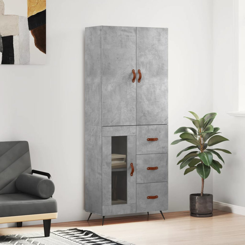 Daidone 69.5cm Sideboard, Concrete Grey
