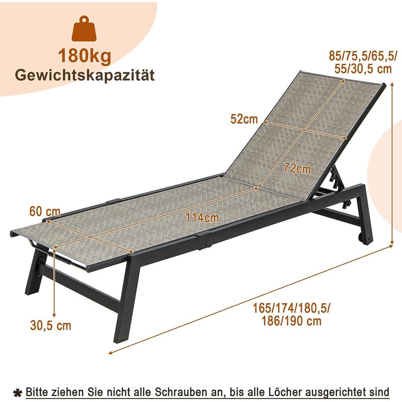 Mekiya 190cm Long Reclining Single Chaise