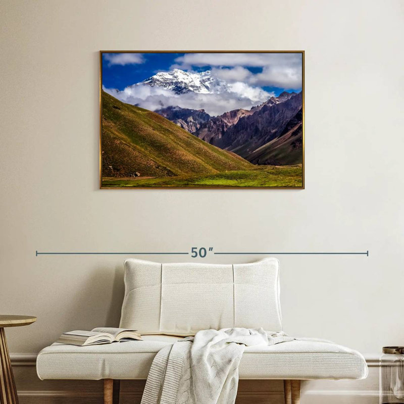 Cloudy Aconcagua, 37" X 25", Floating Frame Gold