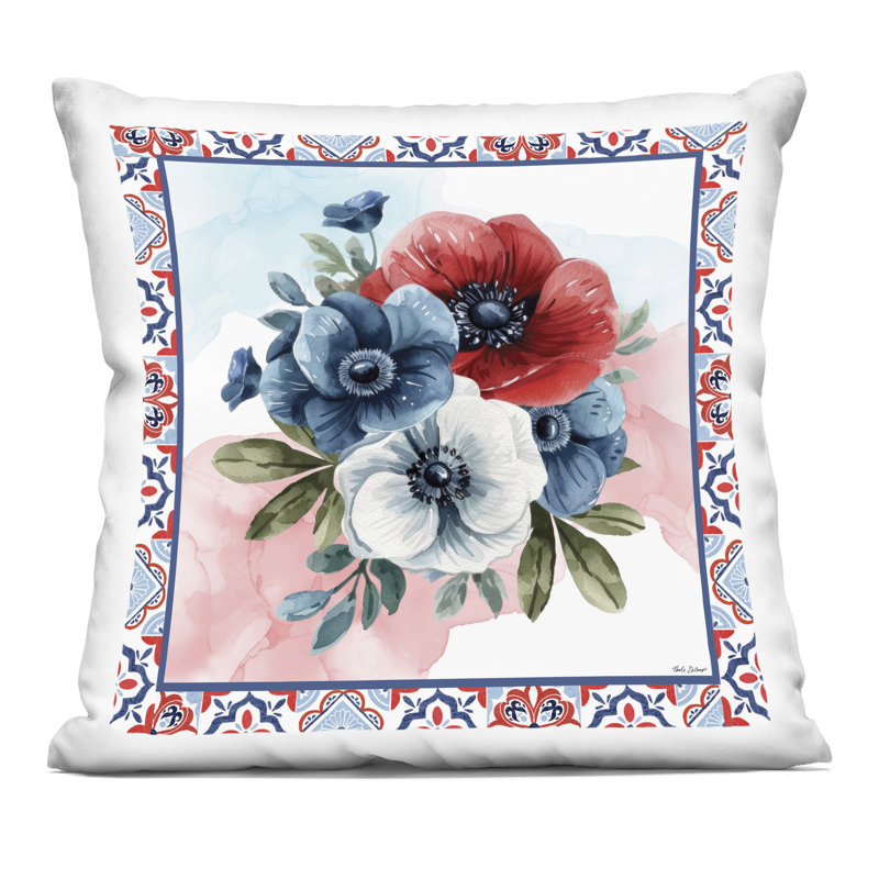 Coussin décoratif Boho Wildflower Longhorn, imprimé par Alisha Kiara Design