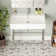 Ceramic White Rectangular Single Faucet Hole 32 in Console Bathroom Sink with Overflow