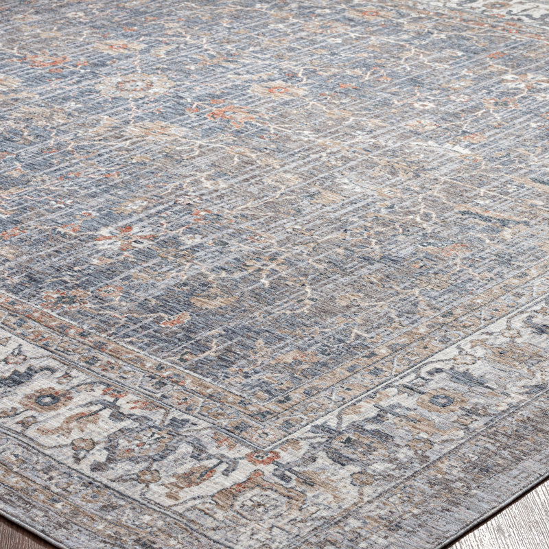 6 Oriental Area Rug in Gray, Rectangle 7'6" x 9'6"
