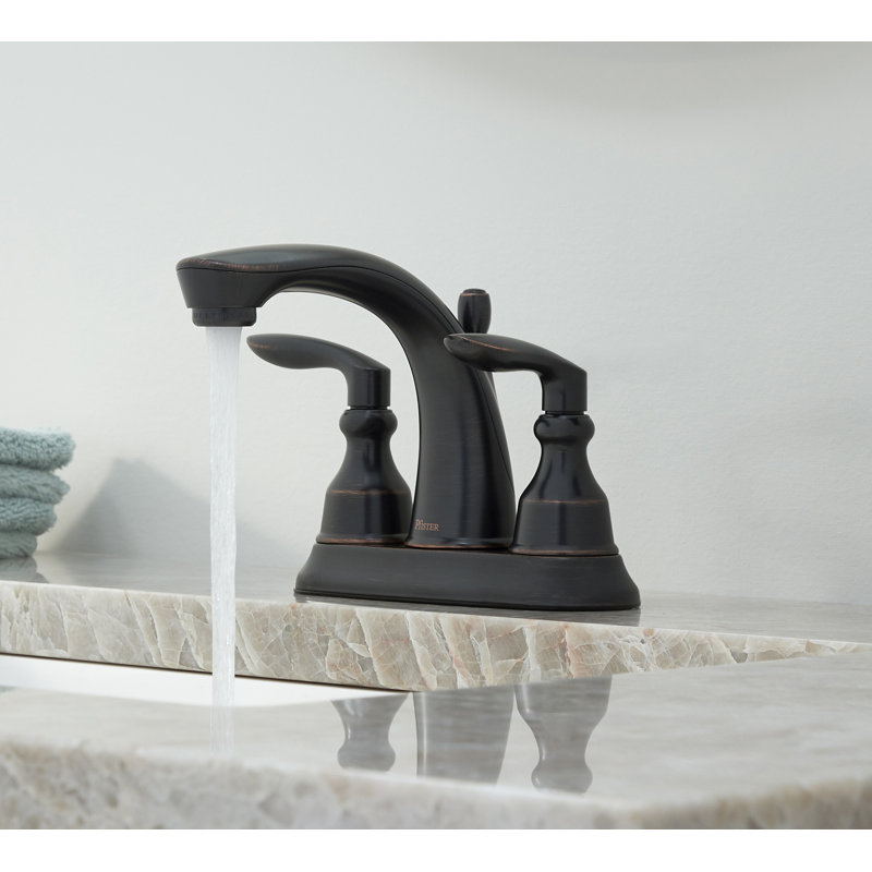 Avalon Double Handle Centerset Faucet Bathroom Faucet with Drain Assembly, Tuscan Bronze