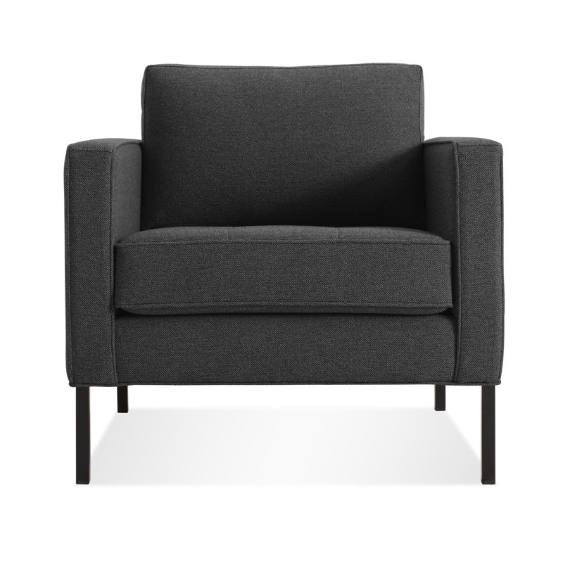 Paramount Tufted Armchair, Black, Otter Velvet Polyester Blend