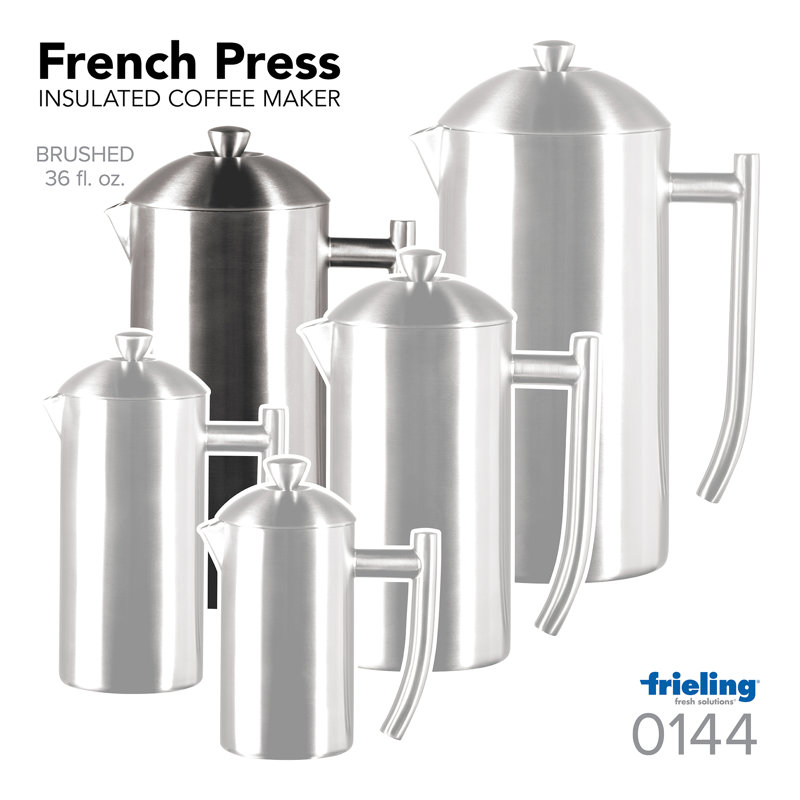 Frieling Brushed Stainless Steel French Press, 36 Oz.