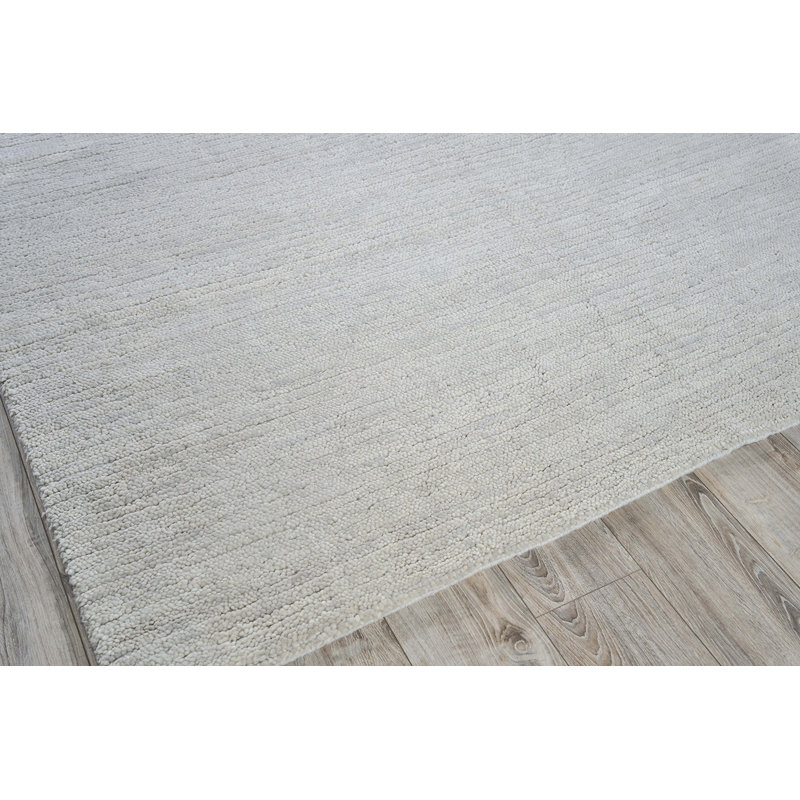 Urth Wool Area Rug in Silver, Rectangle 14' x 18'